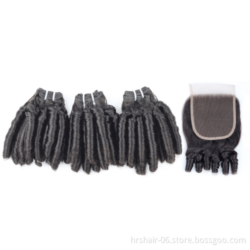 Funmi hair double drawn 8A 9A 10A 11A 12A grade 100% human hair different color and texture Brazillian hair bundles with closure